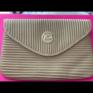Tan Bebe leather clutch FINAL PRICE